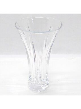 DePlomb Lead Crystal Vase Flared Shape Vertical Cut Design Elegant Craftsmanship